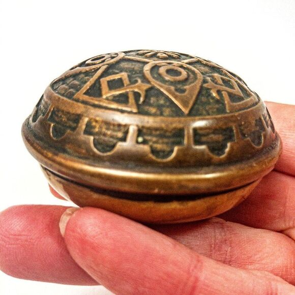 Antique Solid Brass Victorian/Eastlake Single Door Knob Art Nouveau - Picture 7 of 10